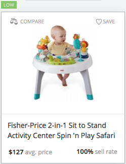 Success rate for Fisher-Price activity gym