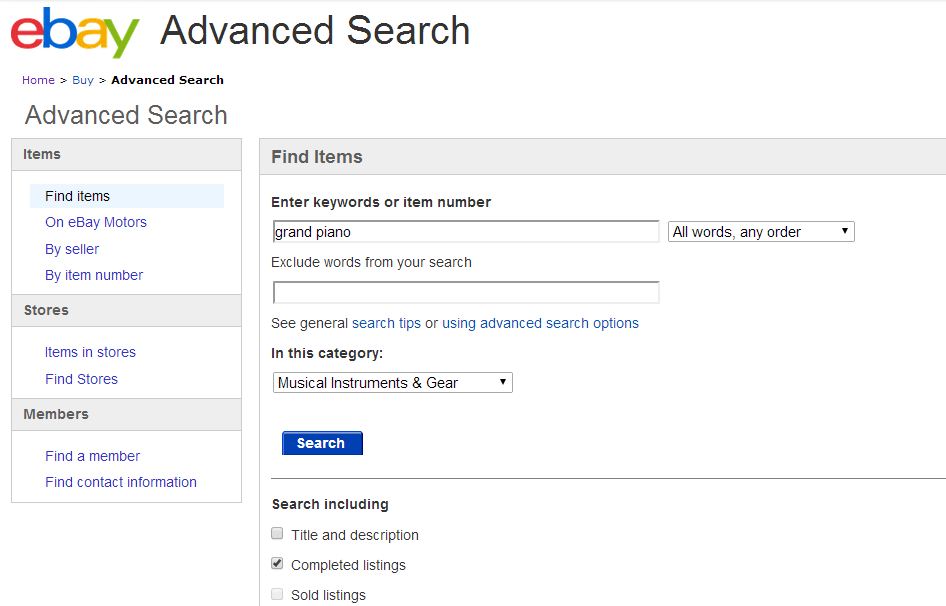 ebay advanced search can help determine product demand